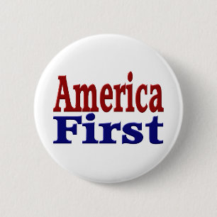 Red Blue America First 2 Inch Round Button