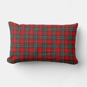 Red, Blue, and Green MacLean Clan Scottish Plaid Lumbar Pillow