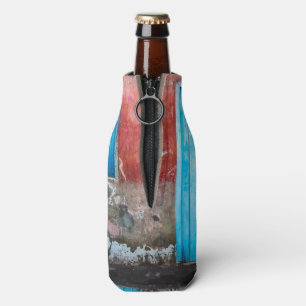 Red, blue and grey wall, door and window bottle cooler