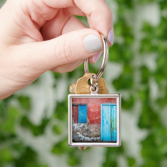 Red, blue and grey wall, door and window keychain (Hand)