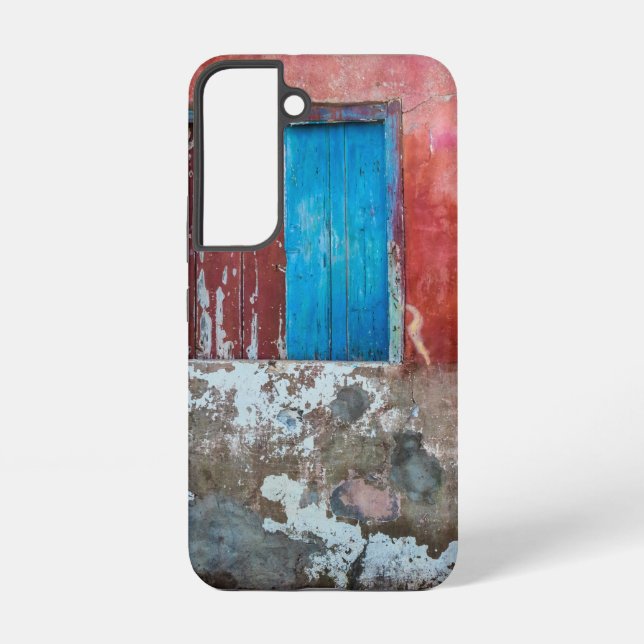 Red, blue and grey wall, door and window samsung galaxy s22 case (Back)