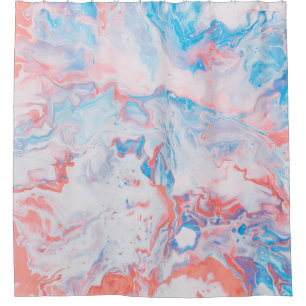 Red, blue, and white abstract painting