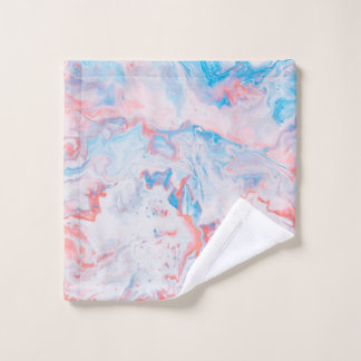 Red, blue, and white abstract painting wash cloth