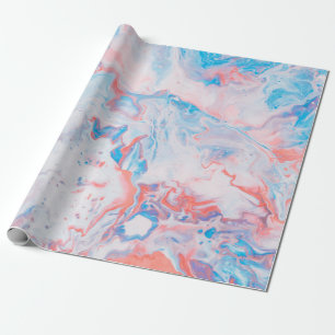 Red, blue, and white abstract painting wrapping paper