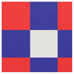 Red, blue and white checkerboard pattern fabric