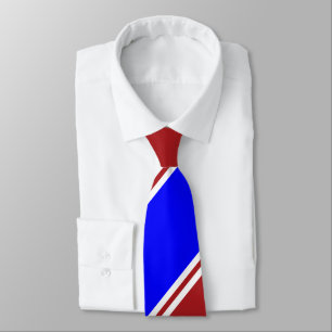 Red Blue and White Regimental Stripe Tie
