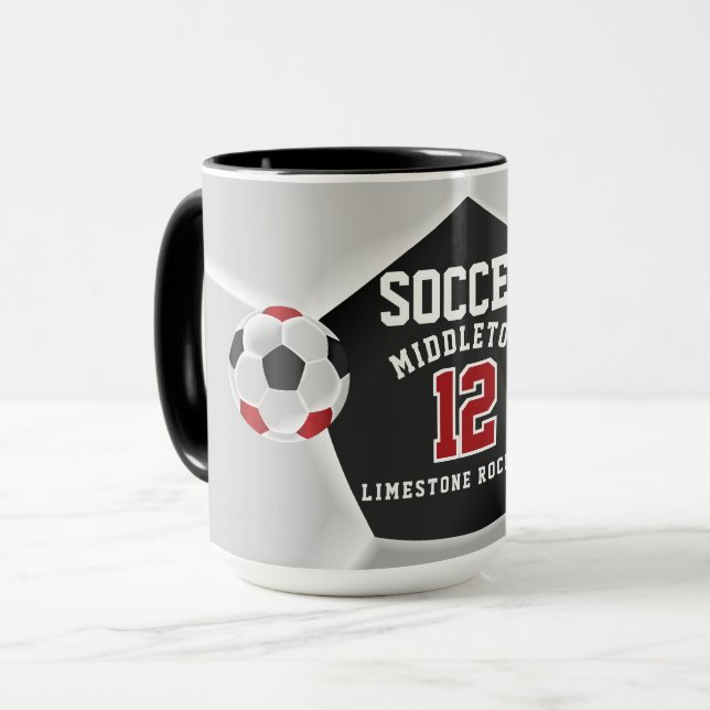 Red, Blue and White ⚽ Soccer Sport Mug (Front Left)