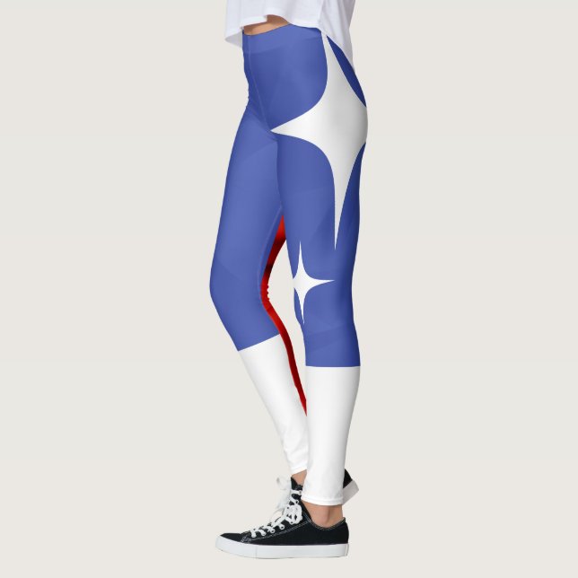 Red Blue and White Star Leggings (Left)