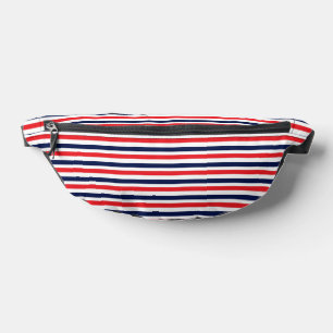 Red, blue and white stripes pattern fanny pack