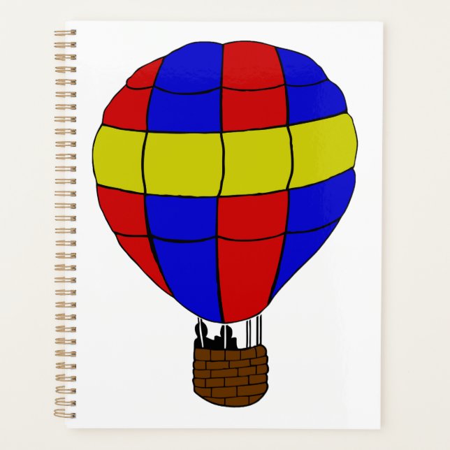 Red Blue and Yellow Hot Air Balloon Planner (Front)
