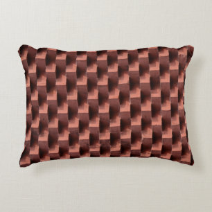 Red blue and yellow multi color heart illustration accent pillow