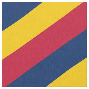 Red, blue and yellow  striped pattern fabric