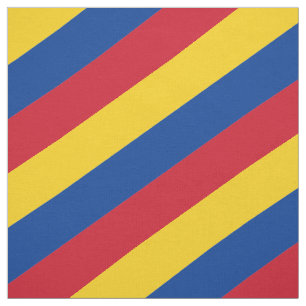 Red, blue and yellow  striped pattern fabric