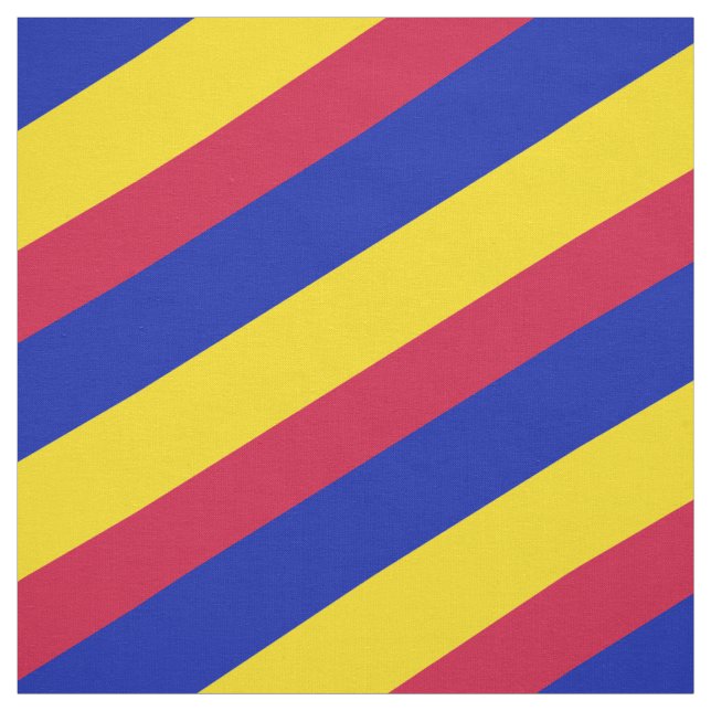 Red, blue and yellow striped pattern fabric (Swatch)
