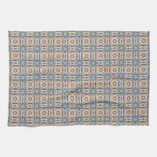 Red, Blue and Yellow Tiles Kitchen Towel