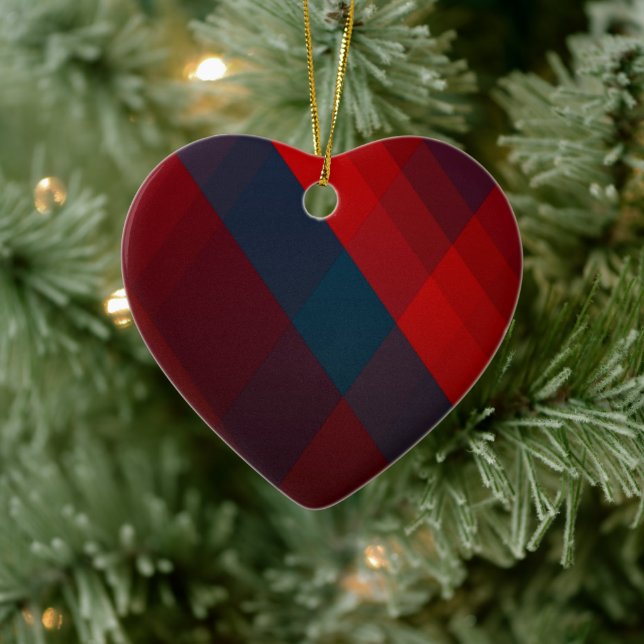 Red & Blue Art Cross Pattern Ornament (Tree)