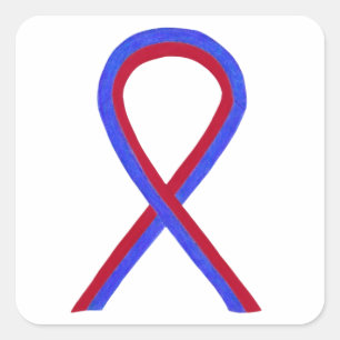 Red & Blue Awareness Ribbon Custom Sticker Decals
