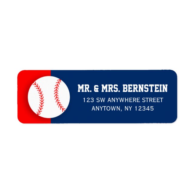 Red Blue Baseball Adresse de retour (Devant)