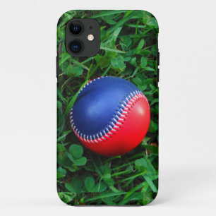 Red & Blue Baseball with White Stitching iPhone 11 Case