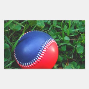 Red & Blue Baseball with White Stitching Sticker
