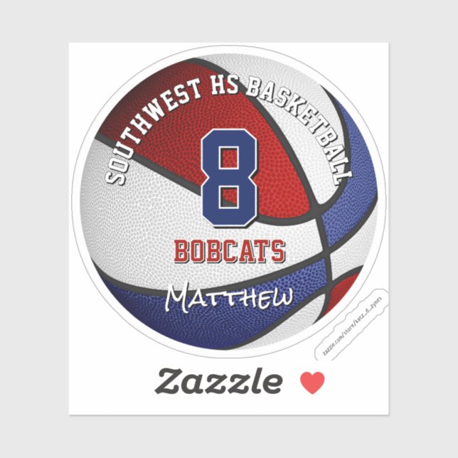 red blue basketball team colours kids name (Sheet)