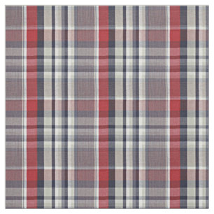 Red Blue Beige Scottish Plaid Tartan Pattern Fabric