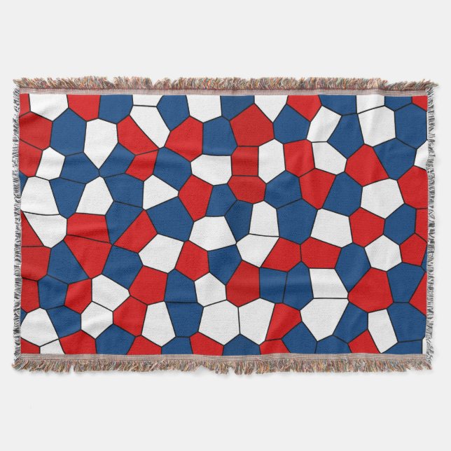 Red Blue Black Abstract Pattern Throw Blanket (Front)