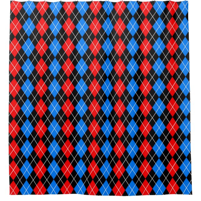 Red Blue Black Argyle Diamond Pattern Design  (Front)