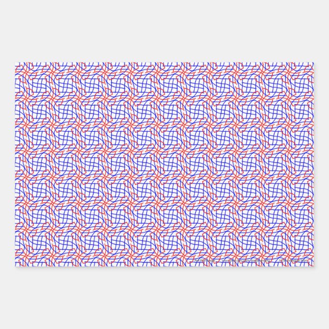 Red Blue Boogie Wrapping Paper Sheets (Front)