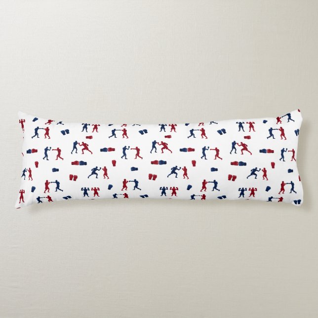 Red & Blue Boxing Gloves Boxer Pattern Body Pillow (Front)
