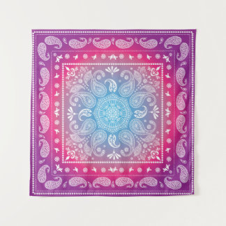 Red Blue Burst Tapestry Square (57" x %7")
