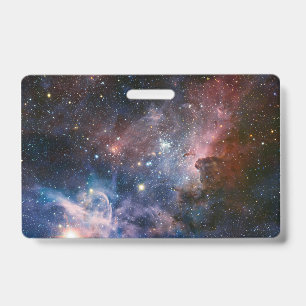 Red & Blue Carina Nebula Hubble Telescope Badge