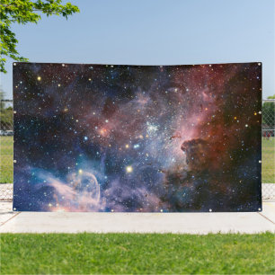 Red & Blue Carina Nebula Hubble Telescope Banner