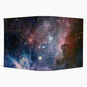Red & Blue Carina Nebula Hubble Telescope Binder