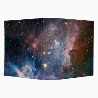 Red & Blue Carina Nebula Hubble Telescope Binder