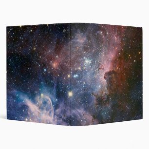 Red & Blue Carina Nebula Hubble Telescope Binder