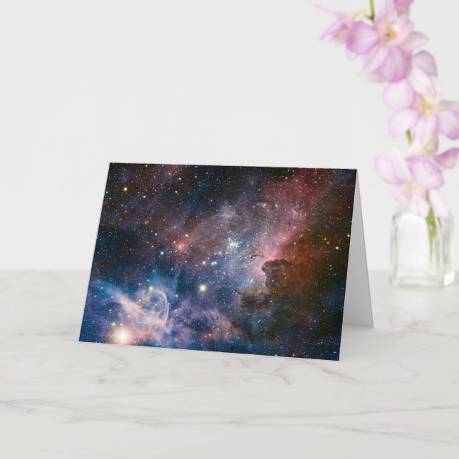 Red & Blue Carina Nebula Hubble Telescope Card (Orchid)