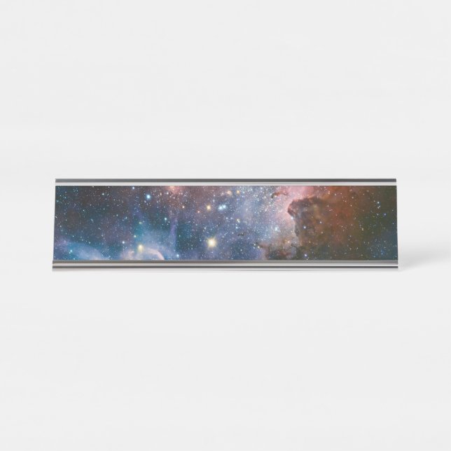 Red & Blue Carina Nebula Hubble Telescope Desk Name Plate (Front)