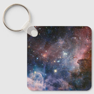 Red & Blue Carina Nebula Hubble Telescope Keychain