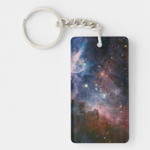 Red & Blue Carina Nebula Hubble Telescope Keychain