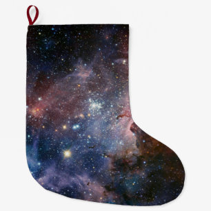Red & Blue Carina Nebula Hubble Telescope Large Christmas Stocking