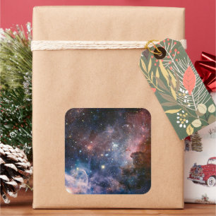 Red & Blue Carina Nebula Hubble Telescope Square Sticker