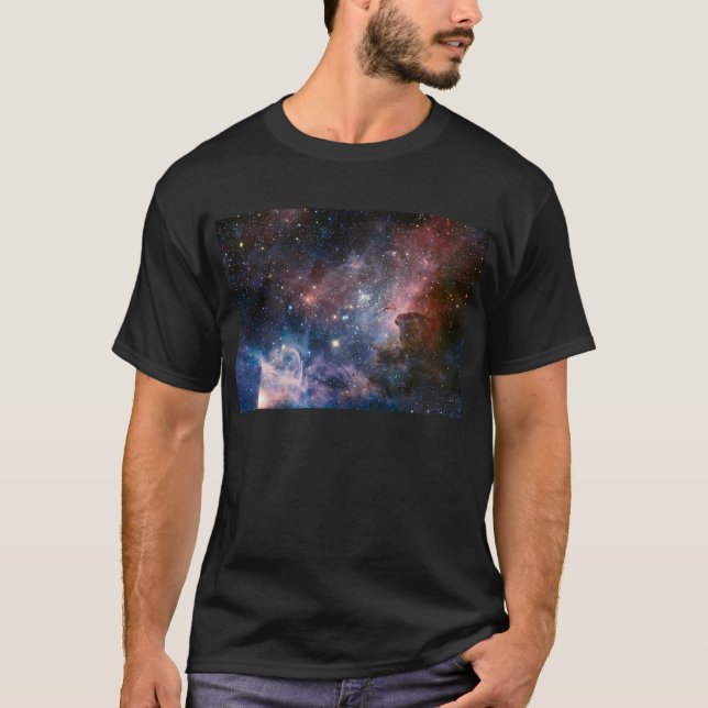 Red & Blue Carina Nebula Hubble Telescope T-Shirt (Front)