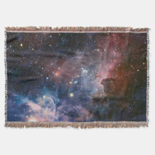 Red & Blue Carina Nebula Hubble Telescope Throw Blanket