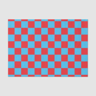 Red Blue Checkered Check Design  Tissue Paper