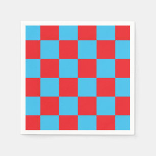Red Blue Chequered Check Design Napkin