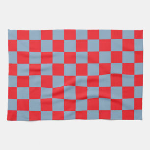 Red Blue Chequered Gingham Pattern Kitchen Towel
