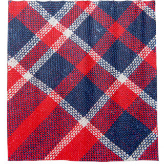 Red-blue chequered woollen texture.