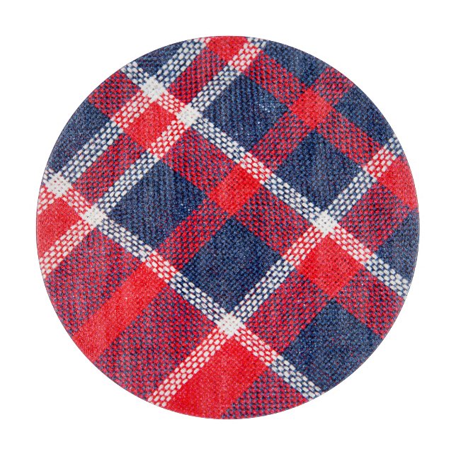Red-blue chequered woollen texture. cutting board (Front)
