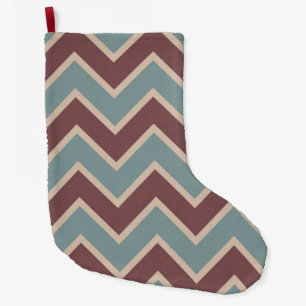 Red Blue Chevron Stripes Large Christmas Stocking